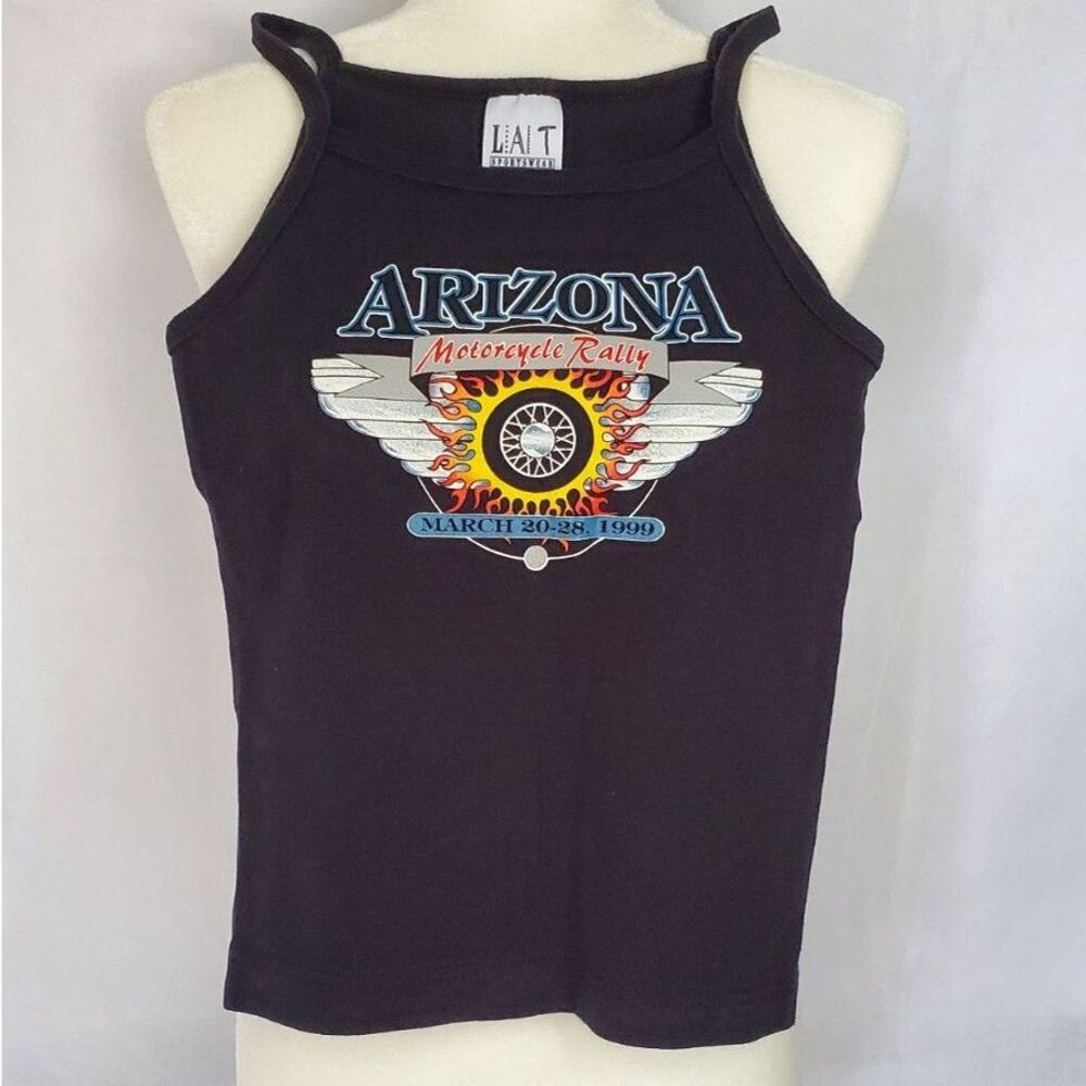 Vintage 1999 Arizona Motorcycle Rally Tight Cropped Tank Top Biker 90s‎ Medium